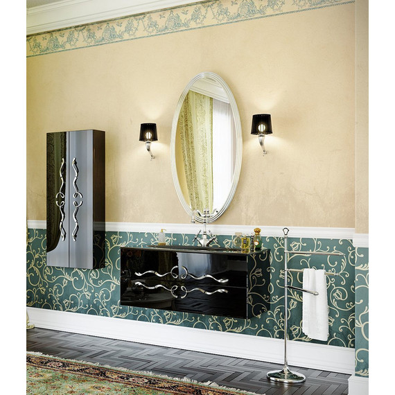 Тумба подвесная с раковиной Aqwella Clarberg Due amanti 100 см Due.01.10/BLK/CR, черный/серебро - фото 3