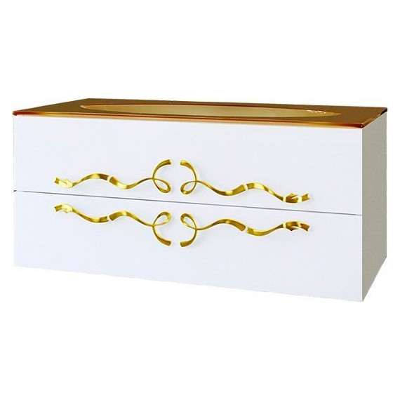 Тумба подвесная с раковиной Aqwella Clarberg Due amanti 120 см Due.01.12/W/GL, белый/золото - фото 