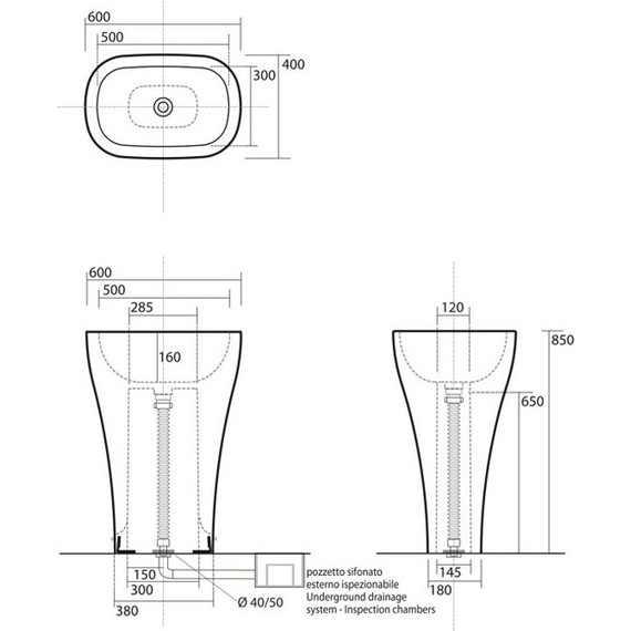 Раковина отдельностоящая Kerasan Aquatech 60 см 374201 - фото 7