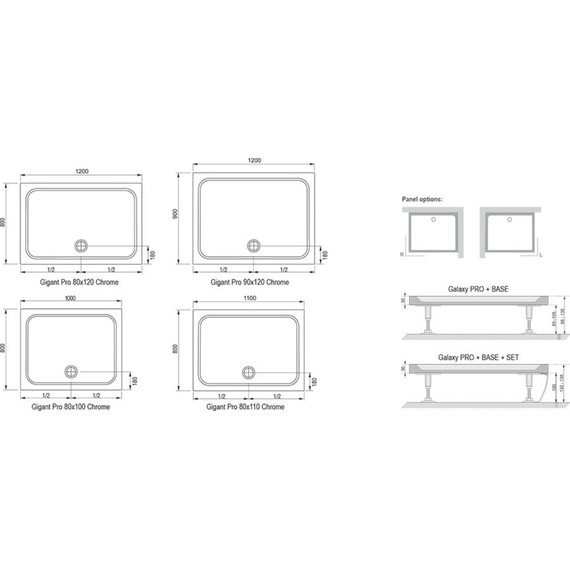 Поддон Ravak Galaxy Gigant Pro Chrome 100х80 см XA04A401010 - фото 3