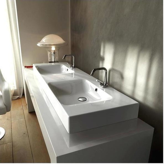 Раковина подвесная двойная Kerasan Cento 140 см 353601*1 - фото 2