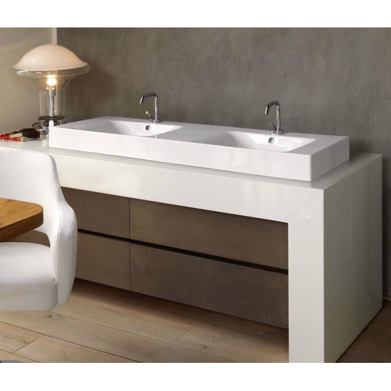 Раковина подвесная двойная Kerasan Cento 140 см 353601*1 - фото 3