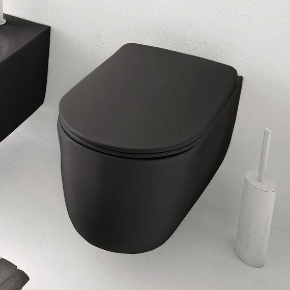 Унитаз подвесной безободковый Kerasan Nolita 531431, черный - фото 4