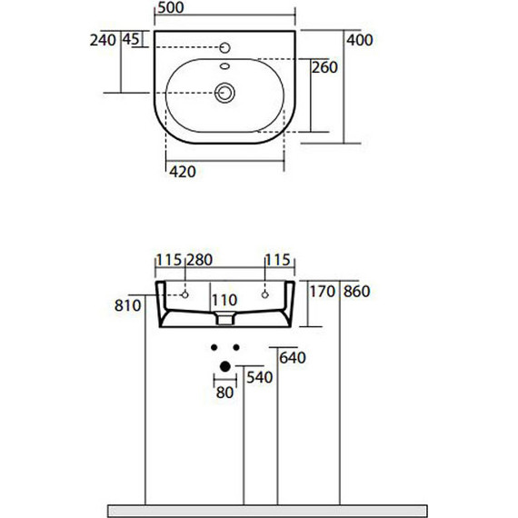 Раковина подвесная Kerasan Flo 50 см 314101*1 - фото 8