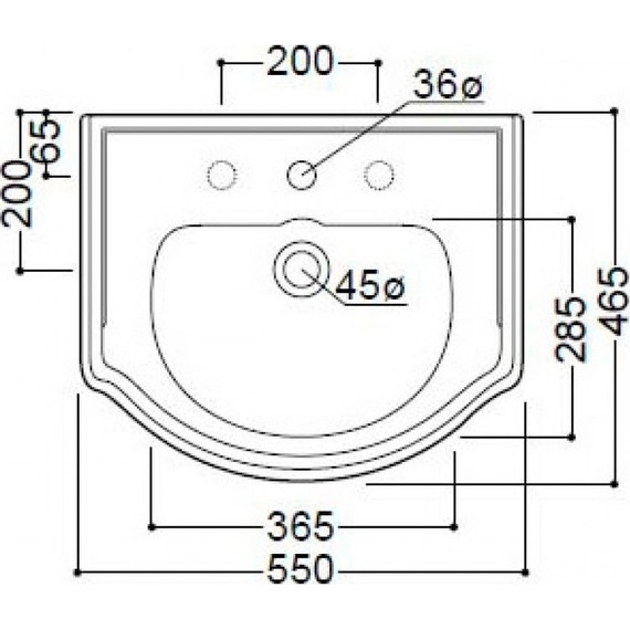 Раковина подвесная Kerasan Retro 55 см 104501*3 - фото 3