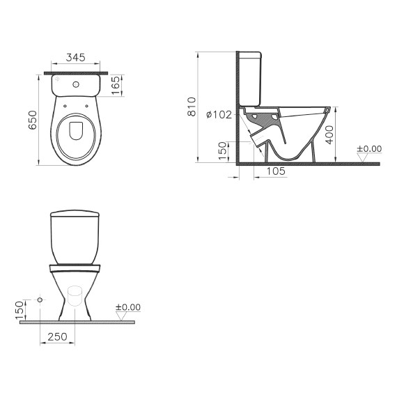 Унитаз-компакт Vitra Norm Blanc 9837B099-7201 с крышкой термопласт с микролифтом - фото 5