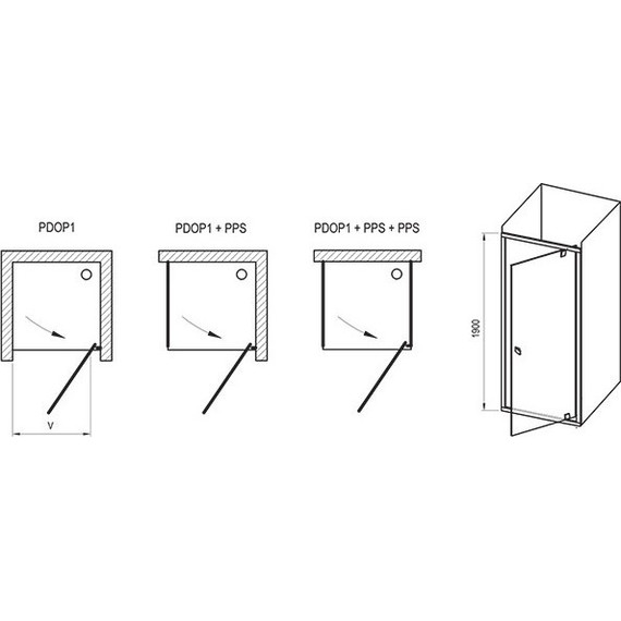 Душевая дверь Ravak Pivot PDOP1 90 см 03G70100Z1 белый/хром/прозрачное - фото 6