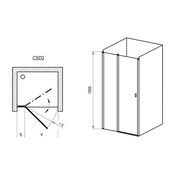 Душевая дверь Ravak Chrome CSD2 110 см 0QVDCU00Z1 сатин/прозрачное - фото 4