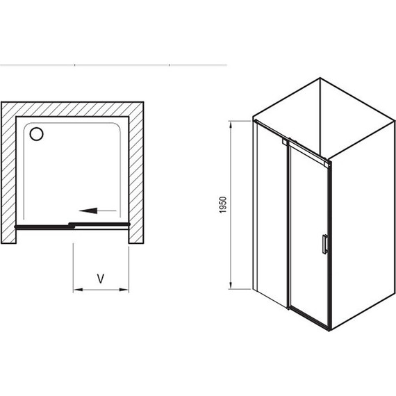 Душевая дверь Ravak Matrix MSD2 110 см 0WPD0C00Z1 R алюминий/прозрачное - фото 9