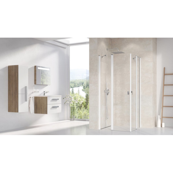 Душевое ограждение Ravak Chrome CRV2+CRV2 120x120 см 1QVG0100Z1 белый/прозрачное - фото 3