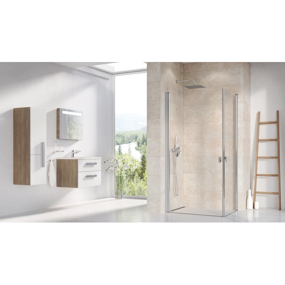 Душевое ограждение Ravak Chrome CRV1+CRV1 90x90 см 1QV70U01Z1 сатин/прозрачное - фото 3