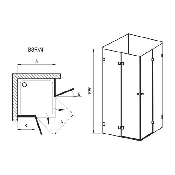 Душевое ограждение Ravak Brilliant BSRV4 100x100 см 1UVAAA00Z1 хром/прозрачное - фото 8