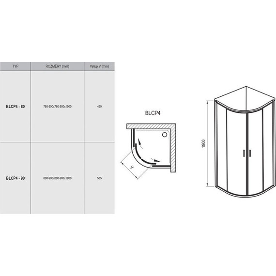 Душевое ограждение Ravak Blix BLCP4 90x90 см 3B270C00ZG алюминий/матовое - фото 6