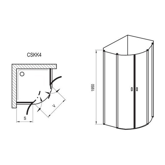 Душевое ограждение Ravak Chrome CSKK4 90x90 см 3Q170100Z1 белый/прозрачное - фото 3