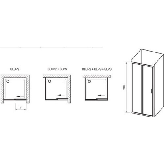 Душевое ограждение Ravak Blix BLDP2+BLPS 110х100 см, белый/прозрачное - фото 5