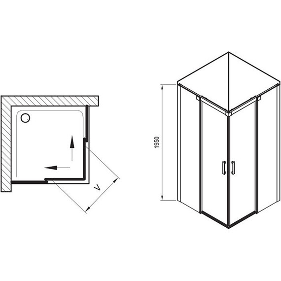 Душевое ограждение Ravak Matrix MSRV4 80x80 см 1WV44C00Z1 алюминий/прозрачное - фото 9