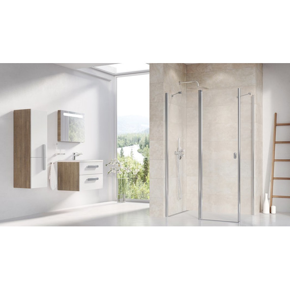 Душевое ограждение Ravak Chrome CRV2+CPS 100х90 см, алюминий/прозрачное - фото 3