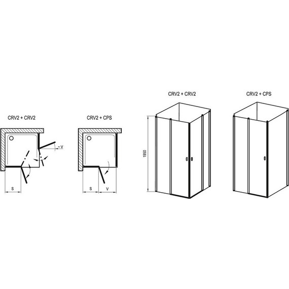 Душевое ограждение Ravak Chrome CRV2+CPS 110х90 см, белый/прозрачное - фото 5