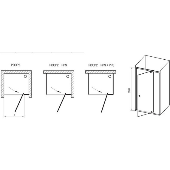 Душевое ограждение Ravak Pivot PPS+PDOP2 90х120 см, белый/прозрачное - фото 7