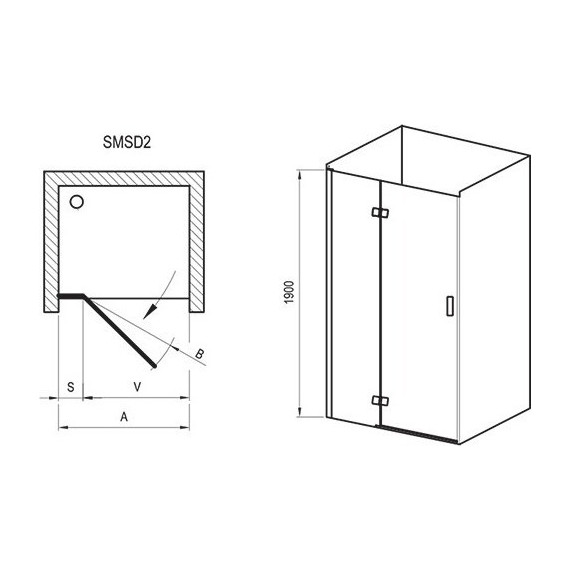 Душевое ограждение Ravak SmartLine SMSD2+SMPS 110х80 см L, хром/прозрачное - фото 6