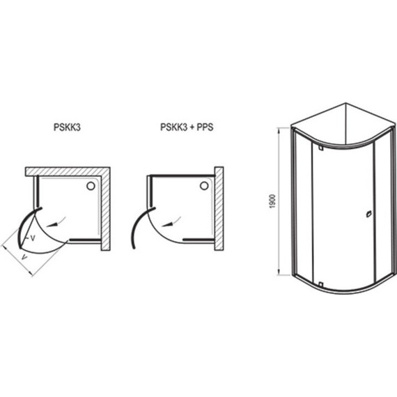 Душевое ограждение Ravak Pivot PSKK3 90x90 см 37677U00Z1 сатин/прозрачное - фото 6