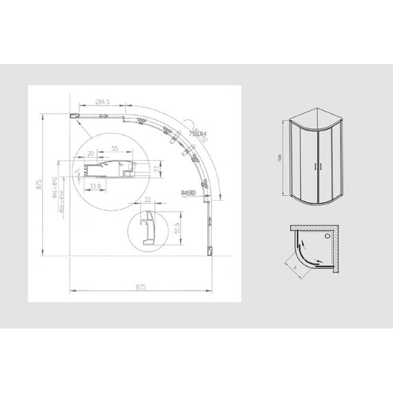 Душевое ограждение Ravak Blix XP2CP4 90x90 см X3B270C00Z1C алюминий/прозрачное - фото 3