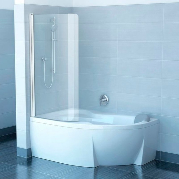 Шторка для ванны Ravak Rosa CVSK1 140/150 7QLM0100Y1 L белый/прозрачное - фото 2