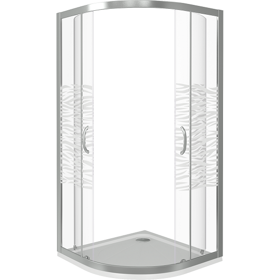 Душевое ограждение Bas Infinity R-100-W-CH 100х100 см, хром/узор - фото 3