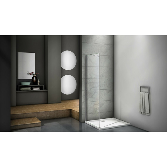 Боковая стенка Bas Mokka SP-90-C-WE 90 см алюминий/прозрачное - фото 5