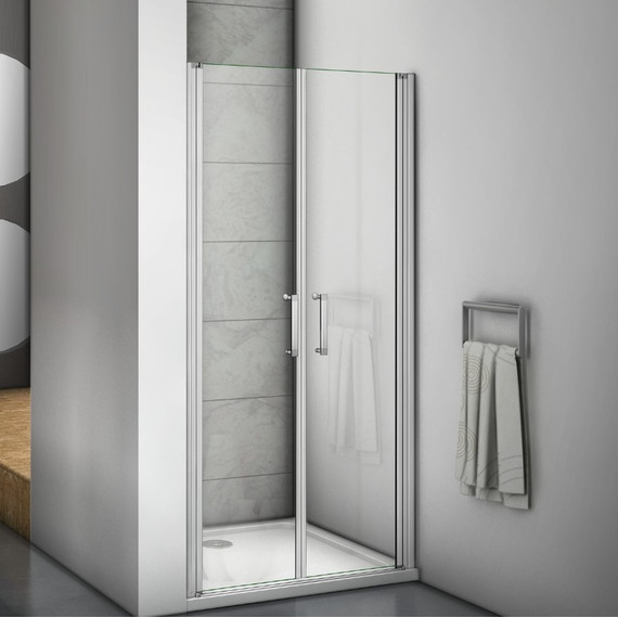 Душевая дверь Bas Mokka SD-80-C-WE 80 см алюминий/прозрачное - фото 