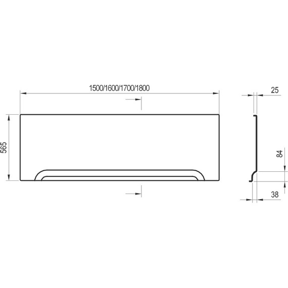 Панель фронтальная для ванны Ravak Domino A U 150 см CZ001P0A00 - фото 3