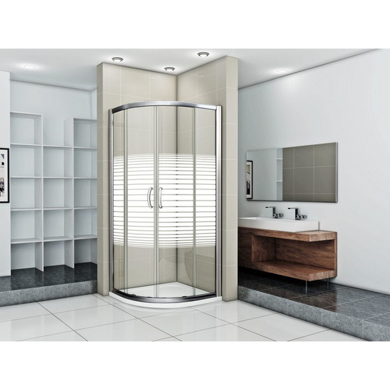 Душевое ограждение Bas Infinity R-100-W-CH 100х100 см, хром/узор - фото 2