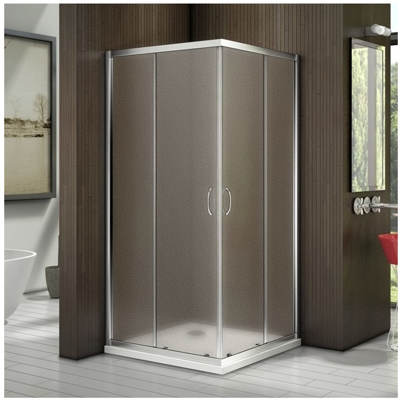 Душевое ограждение Bas Latte CR-80-G-WE 80х80 см, алюминий/матовое - фото 