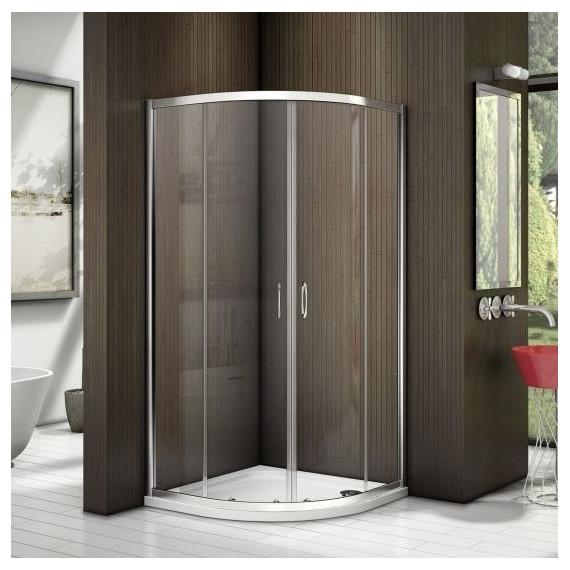 Душевое ограждение Bas Latte R-80-C-WE 80х80 см, алюминий/прозрачное - фото 