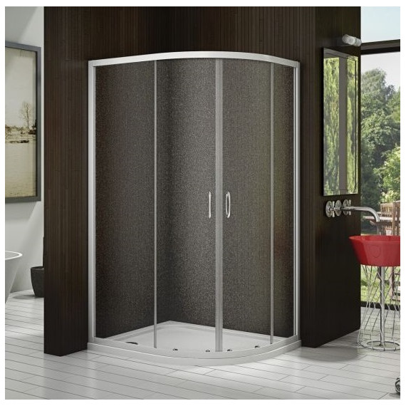 Душевое ограждение Bas Latte R-120-G-WE 120х80 см, алюминий/матовое - фото 