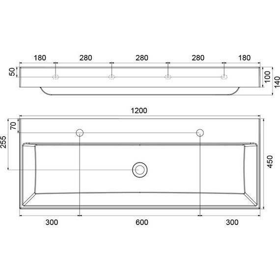 Умывальник Ravak Natural 120 см XJO01212000 - фото 9