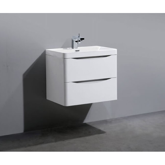 Тумба подвесная с раковиной BelBagno ANCONA-N-600-2C-SO-BL 60 см, белый, Цвет фасада: Bianco Lucido - фото 2