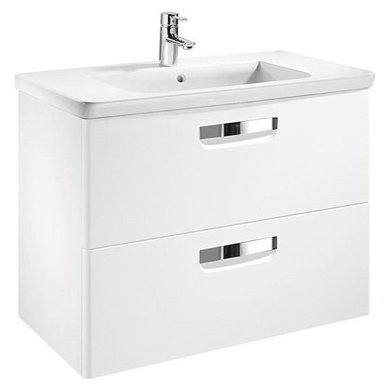 Тумба подвесная с раковиной ROCA The GAP 80 см ZRU9302732, белый - фото 