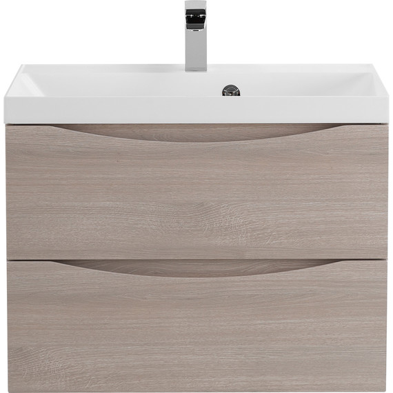 Тумба подвесная с раковиной BelBagno MARINO-700-2C-SO-RG-P 70 см, Rovere Grigio - фото 