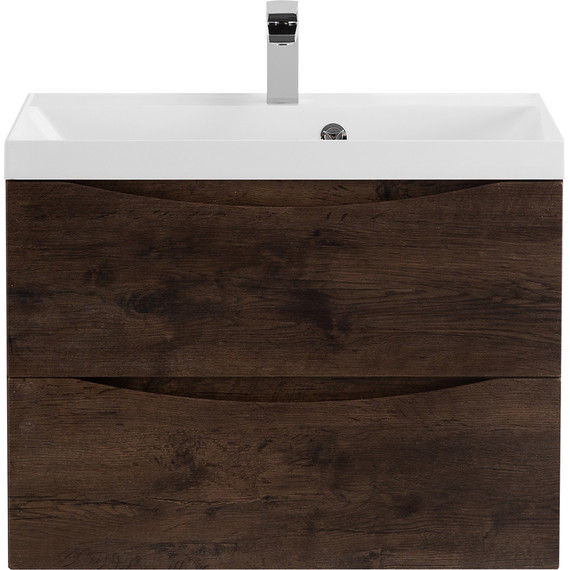 Тумба подвесная с раковиной BelBagno MARINO-700-2C-SO-RW-P 70 см, Rovere Moro - фото 