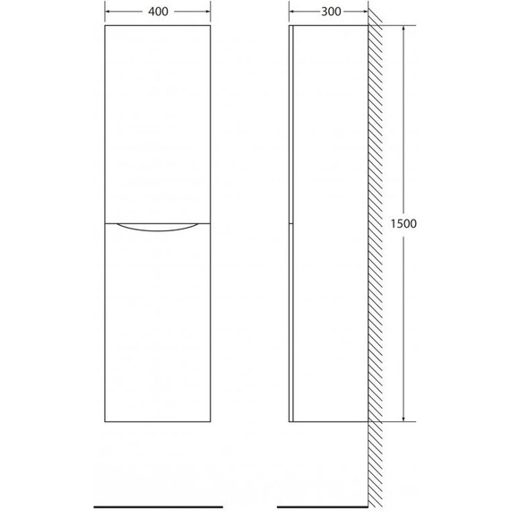 Пенал подвесной BelBagno FLY-MARINO-1500-2A-SC-CO-P-R 40 см, правый, Crema Opaco - фото 6