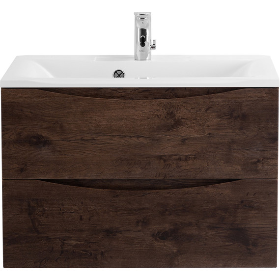 Тумба подвесная с раковиной BelBagno MARINO-750-2C-SO-RW-P 75 см, Rovere Moro - фото 