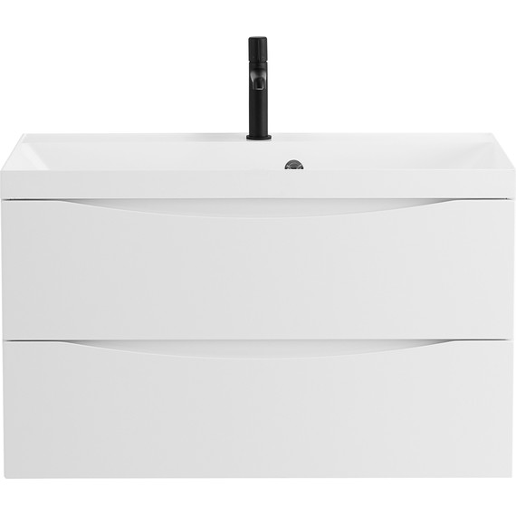 Тумба подвесная с раковиной BelBagno MARINO-900-2C-SO-BO-P 90 см, Bianco Opaco - фото 