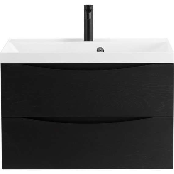 Тумба подвесная с раковиной BelBagno MARINO-800-2C-SO-RCA-P 80 см, Rovere Cioccolato Amaro - фото 