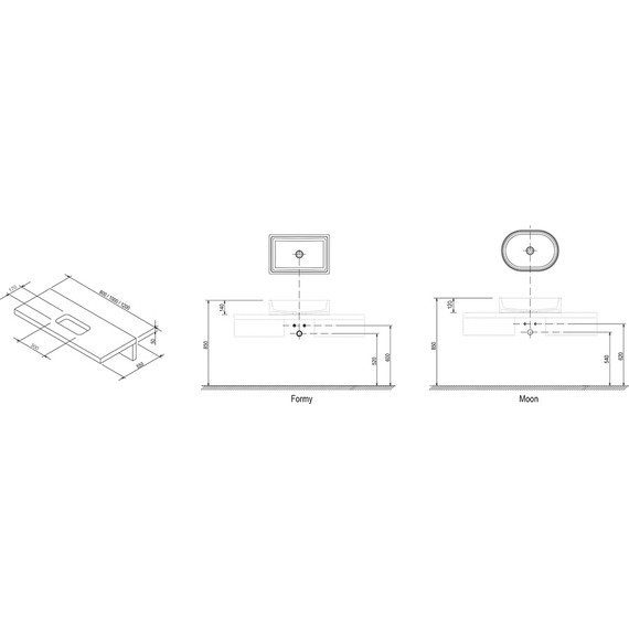 Столешница Ravak Formy L 100 см X000000834, дуб - фото 13