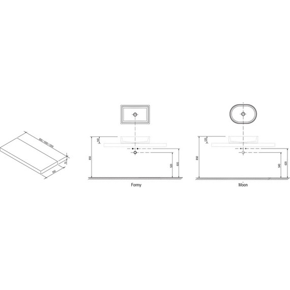 Столешница Ravak Formy l 80 см X000000842, дуб - фото 6