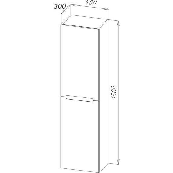 Пенал подвесной BelBagno ETNA-1500-2A-SC-RG-P-L 40 см, левый, Rovere Grigio - фото 3