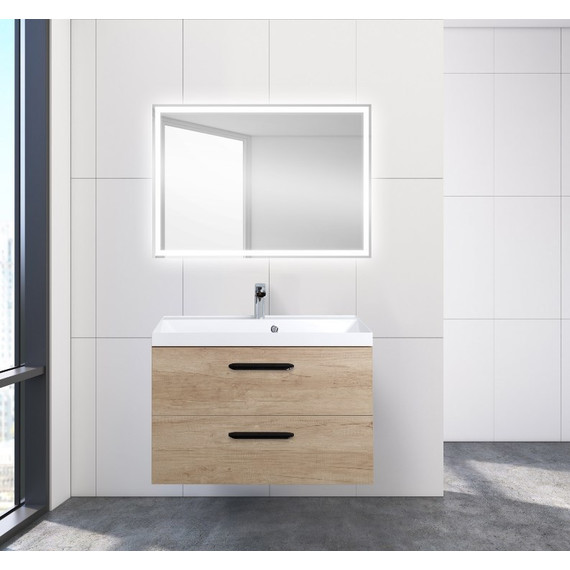 Тумба подвесная с раковиной BelBagno AURORA-800-2C-SO-RNN 80 см, Rovere Nebrasca Nature, Цвет фасада: Rovere Nebrasca Nature - фото 2