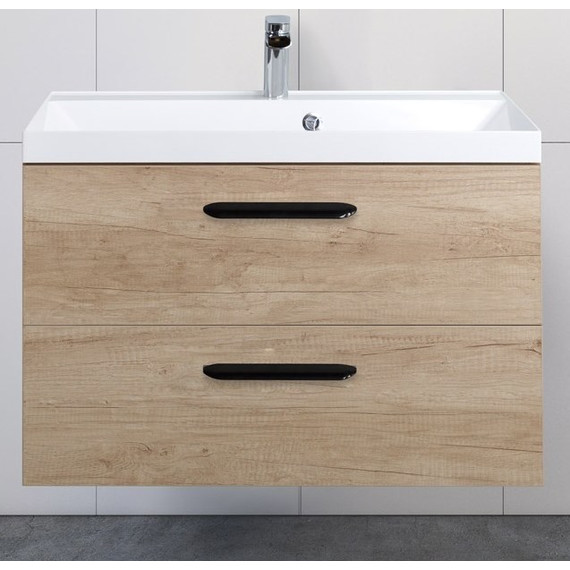 Тумба подвесная с раковиной BelBagno AURORA-800-2C-SO-RNN 80 см, Rovere Nebrasca Nature, Цвет фасада: Rovere Nebrasca Nature - фото 