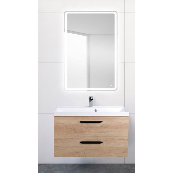 Тумба подвесная с раковиной BelBagno AURORA-800-2C-SO-RNN 80 см, Rovere Nebrasca Nature, Цвет фасада: Rovere Nebrasca Nature - фото 3